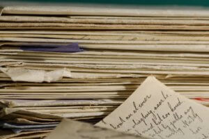 Stack of handwritten letters